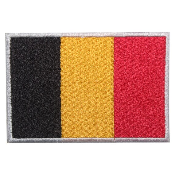 BELGIUM Iron-on Embroidered Clothing Patch Flag In Shield Design W/Metallic Gold - Foto 3