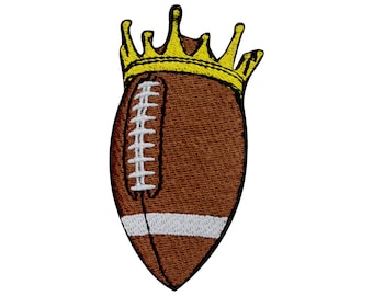 Football Crown Patch, Football patch, Cool Patch Embroidered Iron on Sew on Patch Badge For Clothes etc. 8x5cm