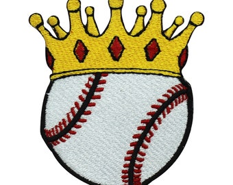 Baseball Crown patch, Baseball patch, Cool Patch Embroidered Iron on Sew on Patch Badge For Clothes etc. 8x6.5cm