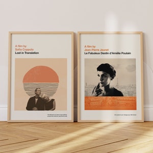 Conjunto de estampas City Romance - pôster do filme, retrô, moderno de meados do século, impressão de arte vintage, minimalista