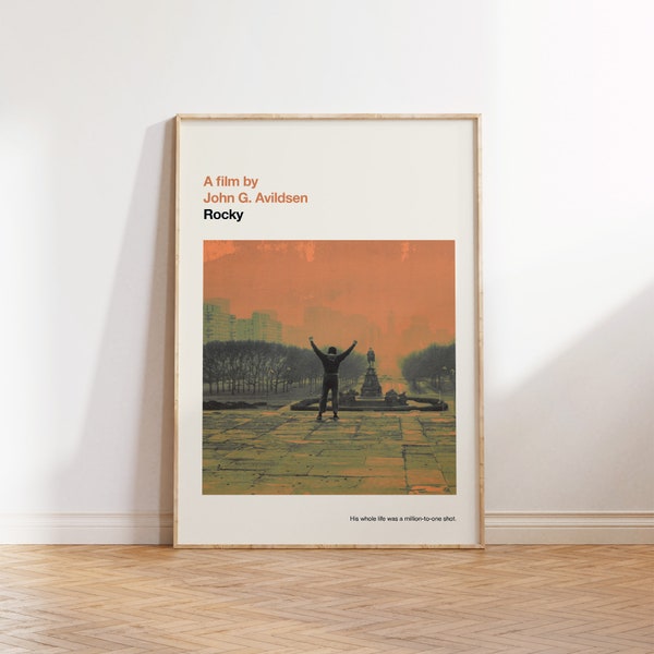 Rocky print - Movie poster, retro, mid century modern, vintage art print, minimalist