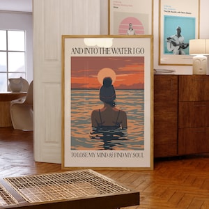 Open Water Schwimmen Kunstdruck - Ins Wasser I Go To Lose My Mind and Find my Soul - Sea Schwimmen Poster - Schwimmer Geschenk