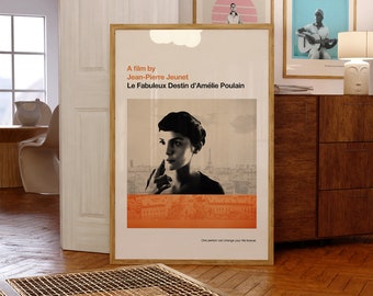 Amelie print - Movie poster, retro, mid century modern, vintage art print, minimalist
