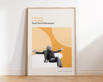 Curb Your Enthusiasm - Movie poster, retro, mid century modern, vintage art print, minimalist