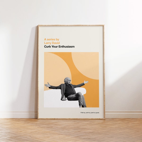 Curb Your Enthusiasm - Movie poster, retro, mid century modern, vintage art print, minimalist