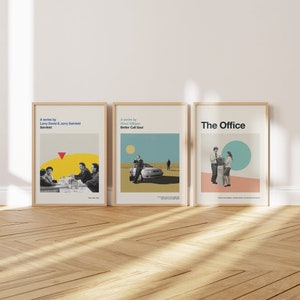 KAUFEN 2 ERHALTEN 1 KOSTENLOS | Film Poster Drucke | Mid Century Modern | abstrakt, retro, minimalistisch | Größen A2/A3/A4.