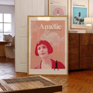 Amelie inspired print - Movie poster, retro, mid century modern, vintage art print, minimalist
