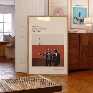 Impressão Pulp Fiction - Pôster de filme, retrô, moderno de meados do século, impressão de arte vintage, minimalista