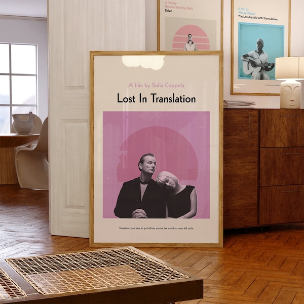 Stampa Lost in Translation - Poster del film, retrò, moderno di metà secolo, stampa d'arte vintage, minimalista