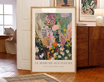 French Flower Market Art Print: Botanical Living Room Decor