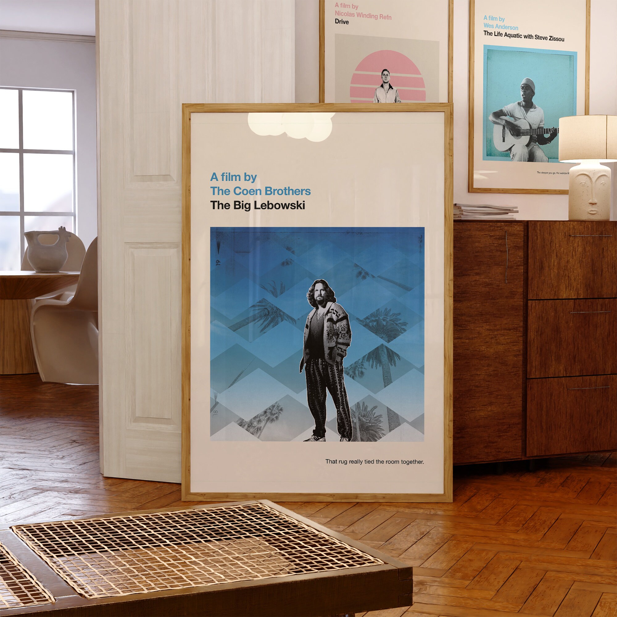 The Big Lebowski Print Movie Poster Retro Mid Century Etsy