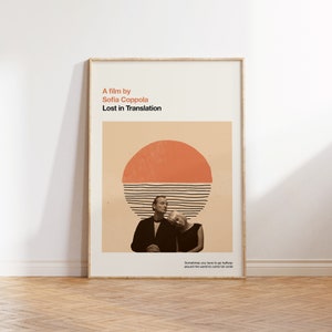 Impresión de Lost in Translation: póster de película, retro, moderno de mediados de siglo, impresión de arte vintage, minimalista