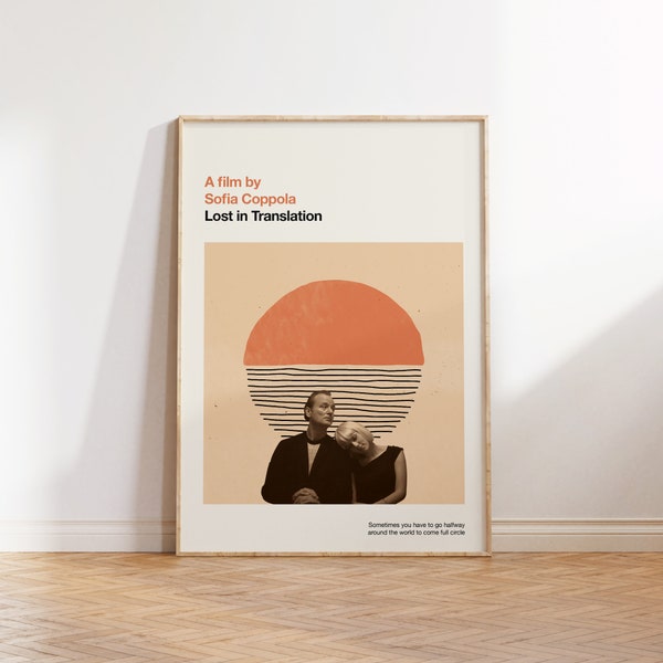 Stampa Lost in Translation - Poster del film, retrò, moderno di metà secolo, stampa d'arte vintage, minimalista