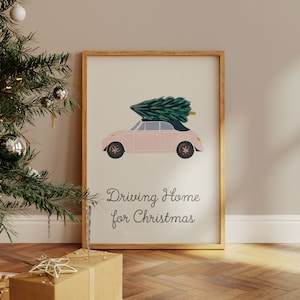 Christmas Car Print: Festive Holiday Wall Art
