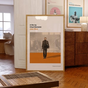 John Wick print - Movie poster, retro, mid century modern, vintage art print, minimalist
