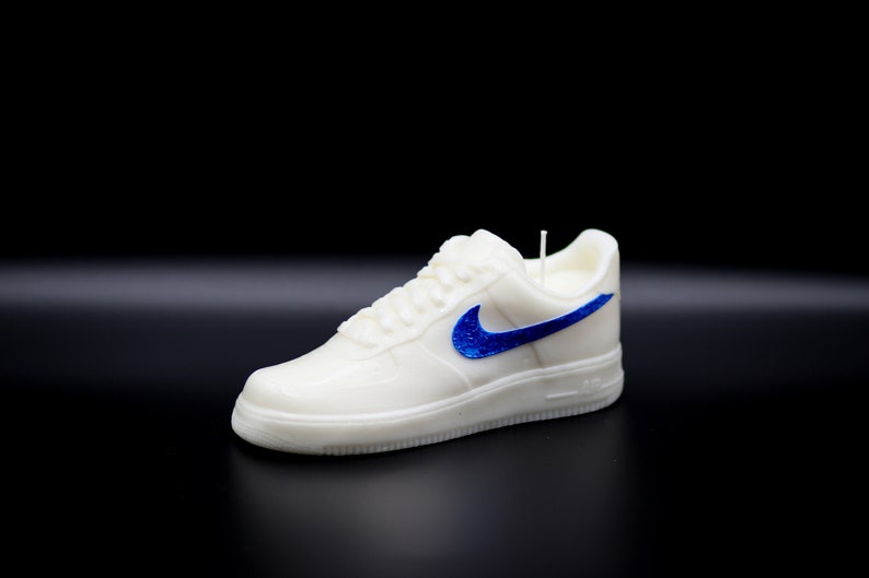Nike Air Force 1 Low White / Blue Candle Vegan Sneakers Bougie Etsy