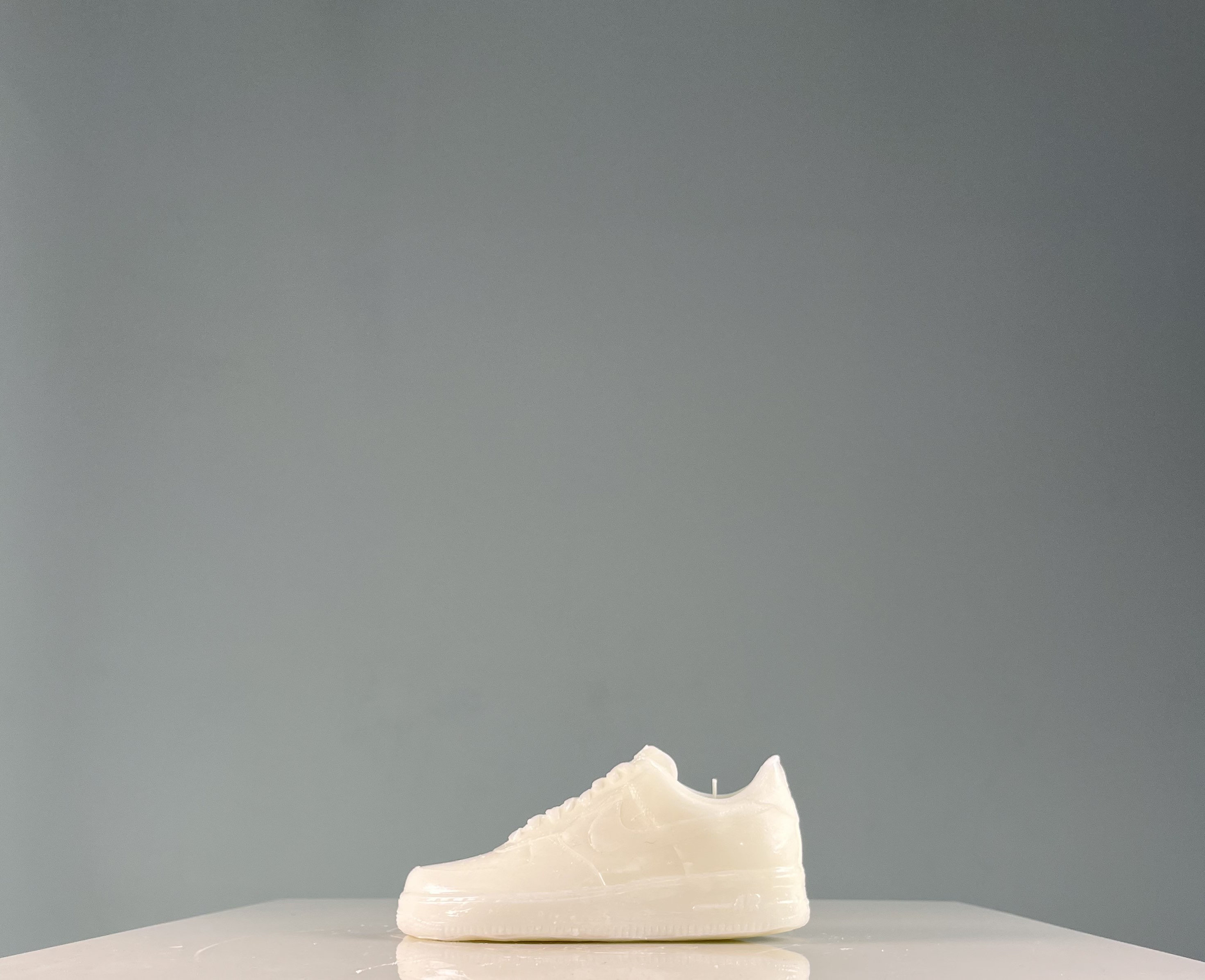 Nike Air Force 1 Low Triple White Candle Vegan Sneaker Bougie Basket 7 In