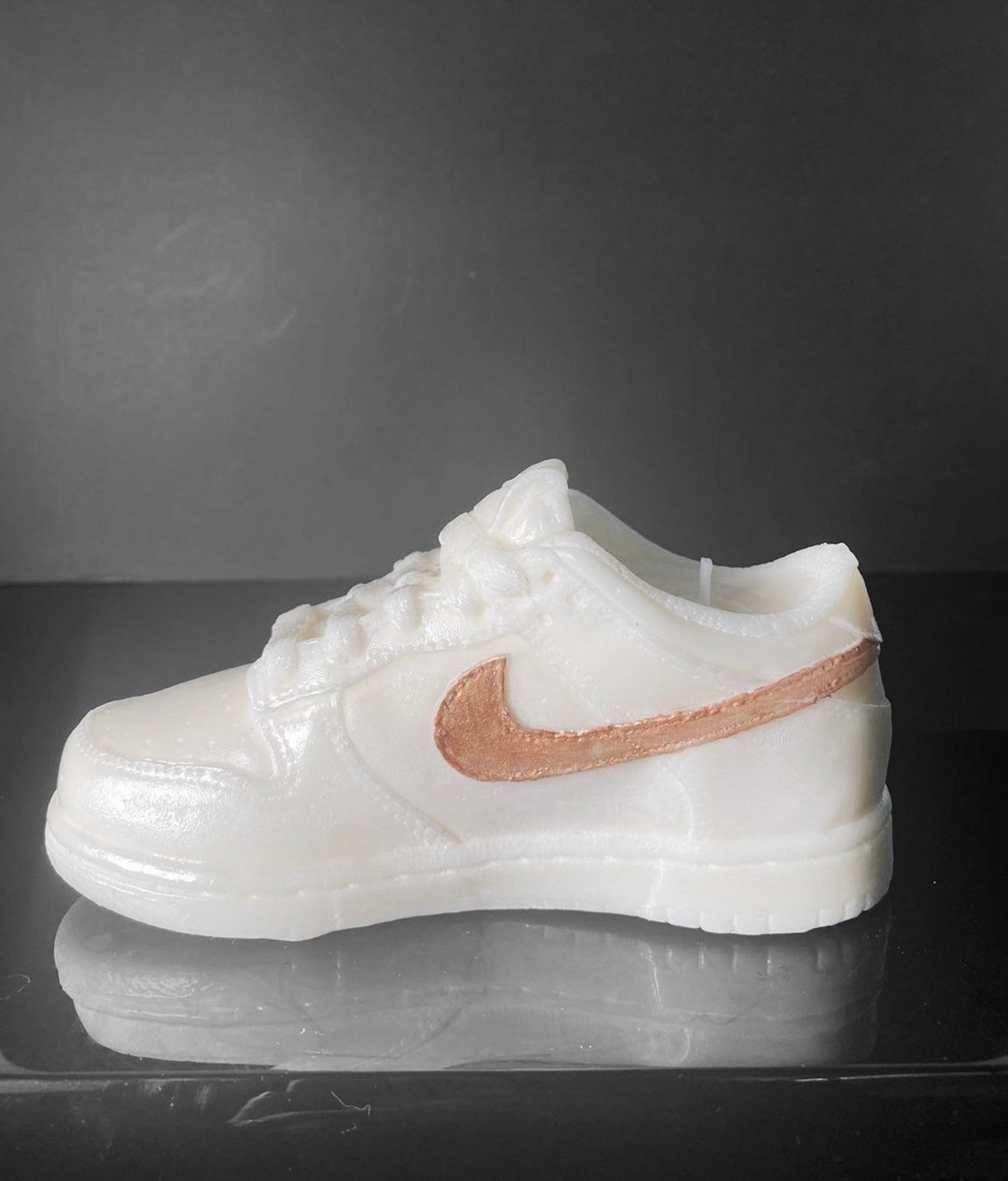 Nike Dunk Low White / Gold Candela Vegan Sneaker Bougie Basket | Etsy