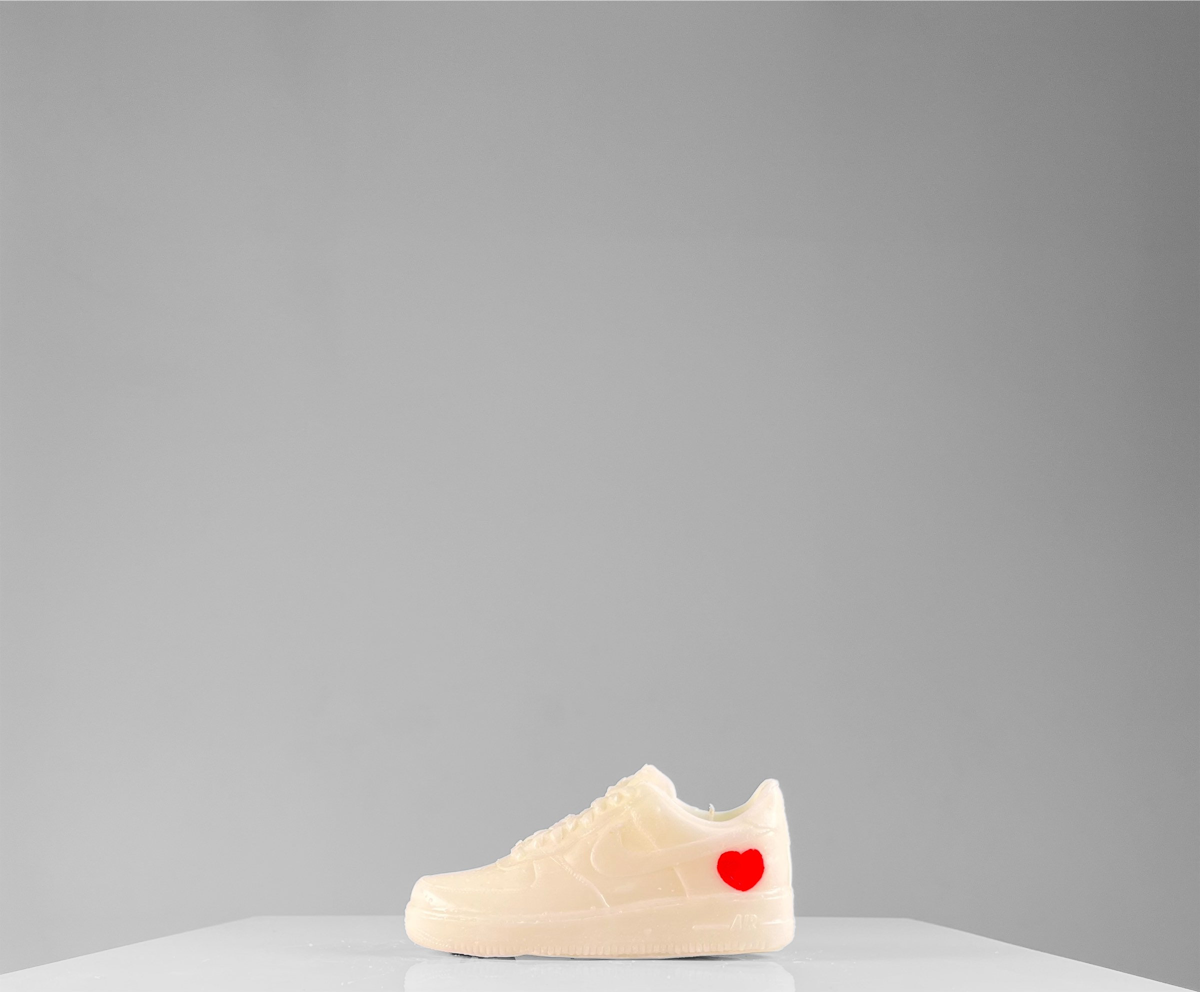 Nike Air Force 1 Low Triple White Candle Valentine's Day Vegan Sneaker Bougie Basket 7 In