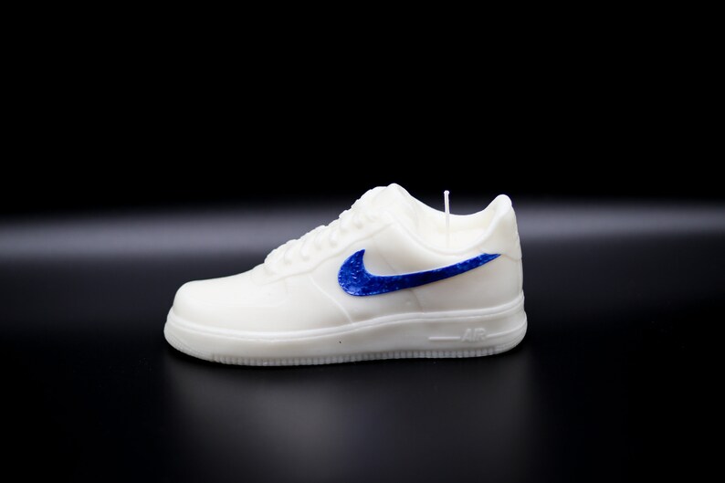 Nike Air Force 1 Low White / Blue Candle Vegan Sneakers Bougie Etsy