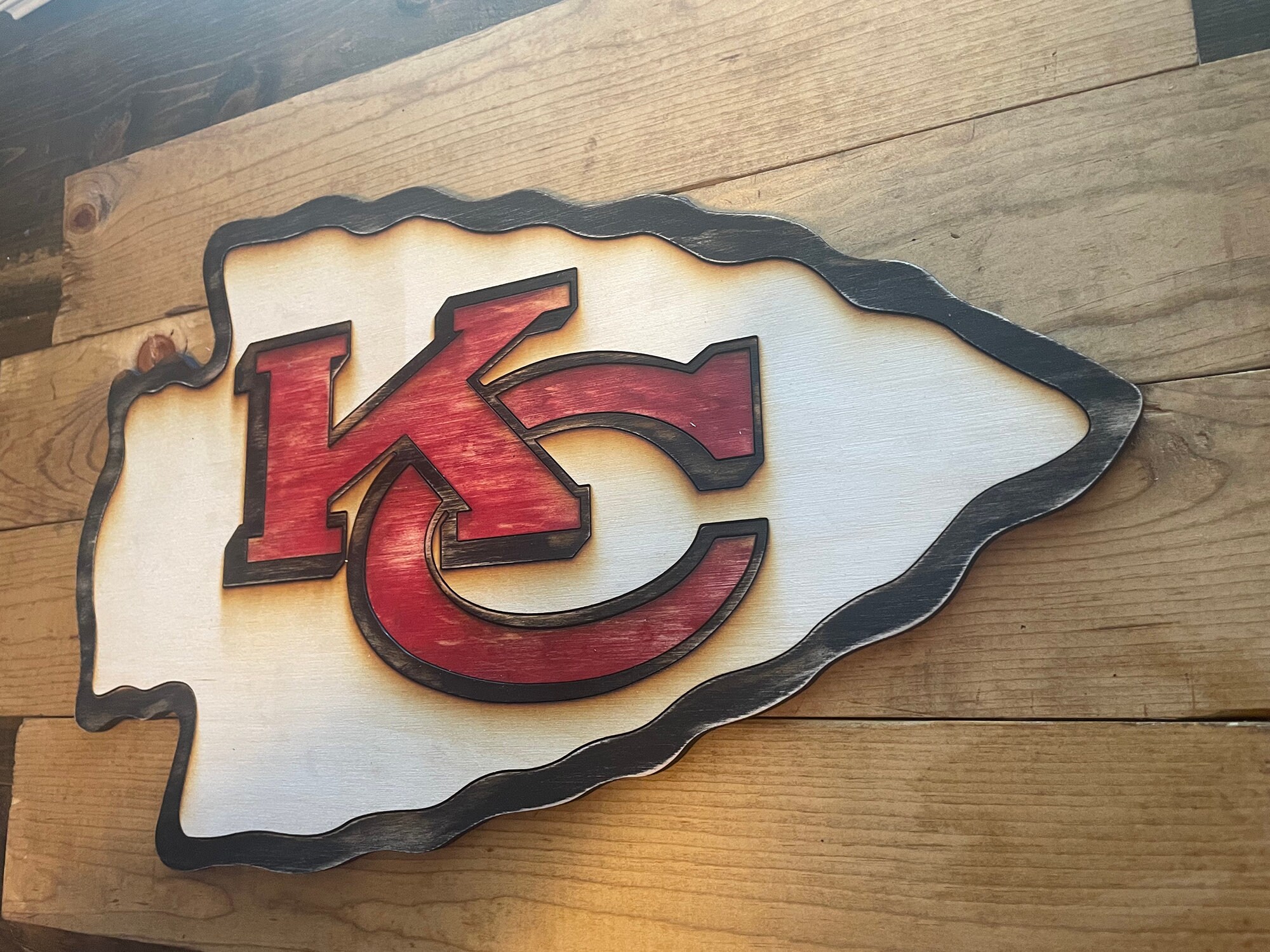 Rustic Wood Pallet Kansas City Chiefs Sign Etsy