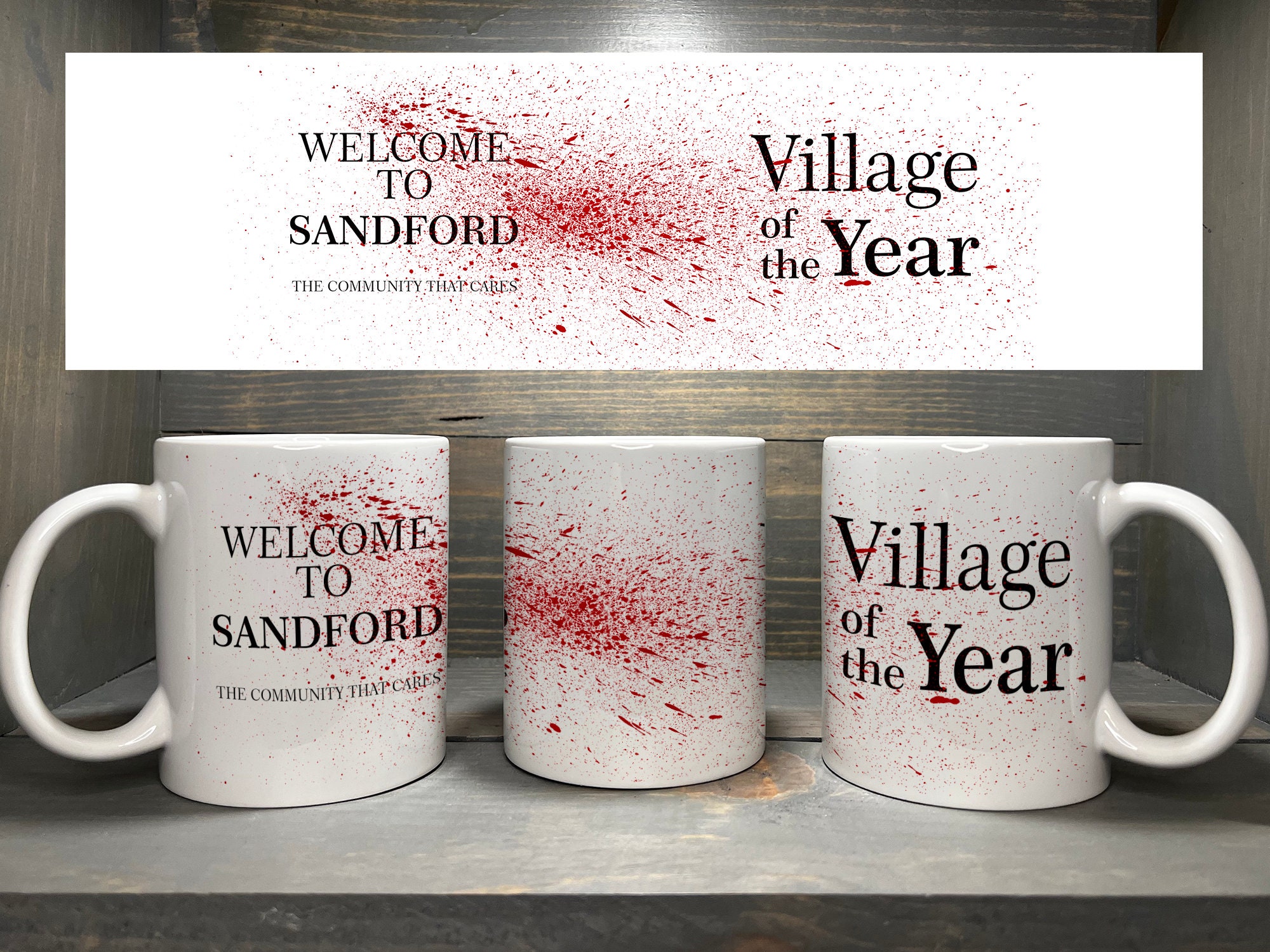 Hot Fuzz Inspired Sandford Village of the Year 11oz White Ceramic Mug