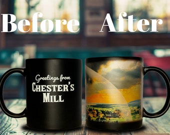 Under The Dome Inspired Color Changing Mug With Hidden Town of Chester's Mill Covered By The Dome  | Stephen King | 11oz Ceramic Mug