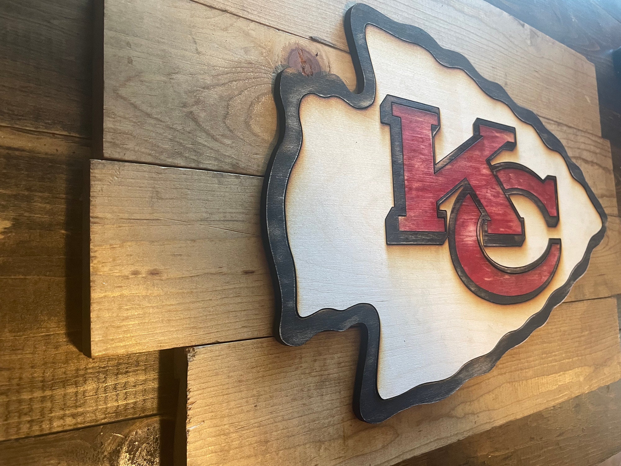 Rustic Wood Pallet Kansas City Chiefs Sign Etsy