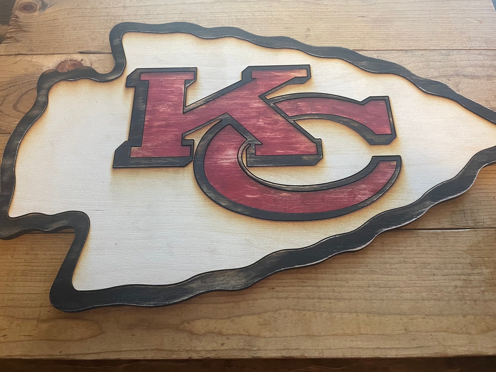 Rustic Wood Pallet Kansas City Chiefs Sign Etsy