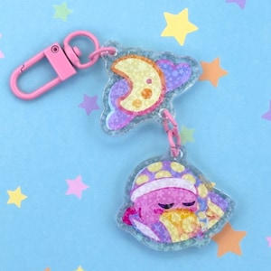 LAST CHANCE Sleeping Kirby Acrylic Charm, Kirby Keychain