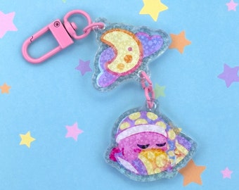 Sleeping Kirby Acrylic Charm, Kirby Keychain