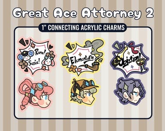 PREORDER Great Ace Attorney Dai Gyakuten Saiban Iris Herlock Sholmes Barok Van Zieks Acrylic Charms