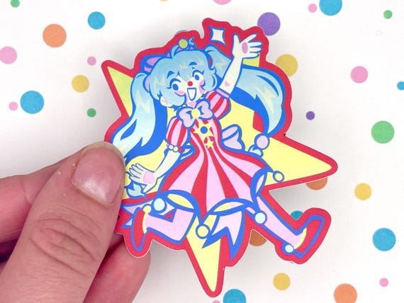 Clown Themed Hatsune Miku Sticker Holographic Vinyl Vocaloid Clowncore