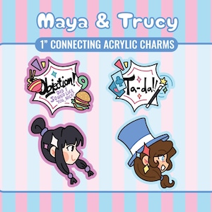 PRE-ORDER Ace Attorney Maya Fey and Trucy Wright Acrylic Charms