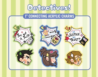 Ace Attorney Detektiv Gumshoe Ema Skye Bobby Fulbright Acryl Anhänger