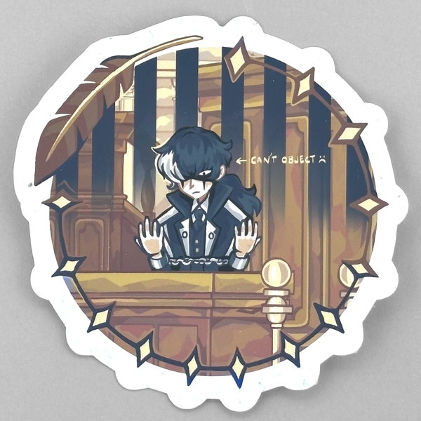 Simon Blackquill Vinyl Sticker, Ace Attorney Prosecutor, Gyakuten Saiban