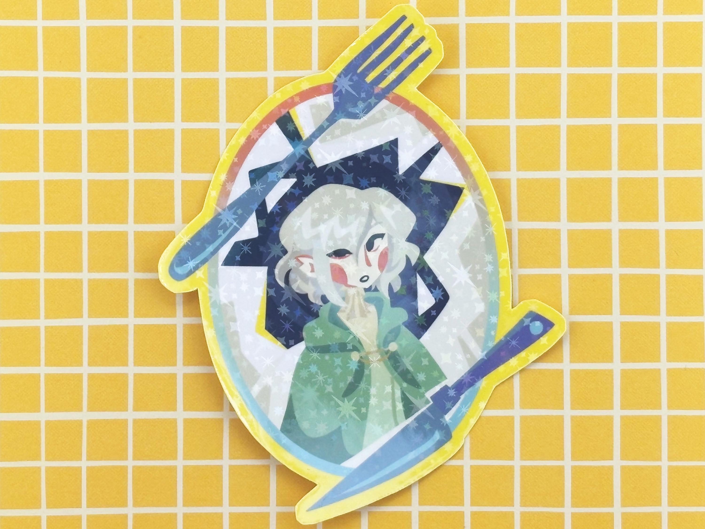 Mithrun Dungeon Meshi Vinyl Sticker Holographic Stars Delicious in Dungeon