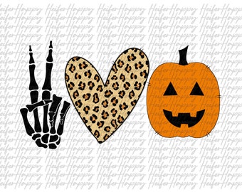 Peace Love Halloween Digital Download png