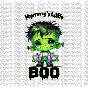 Mummy&#39;s Little BOO Frankenstein png for sublimation, print or DTF
