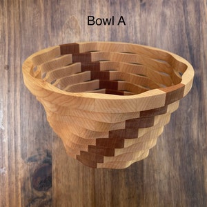 Wooden Scroll saw bowls, Decagon shaped wooden baskets
