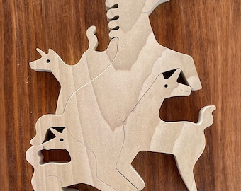 Wooden Unicorn Stacking Toys, Unicorn Puzzle