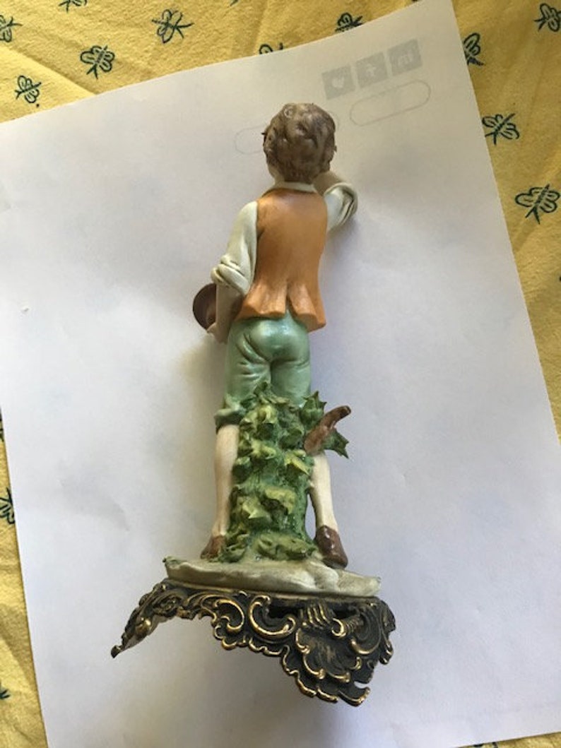 Luigi Benacchio Capodimonte Figurine of Boy Eating Cherries Etsy