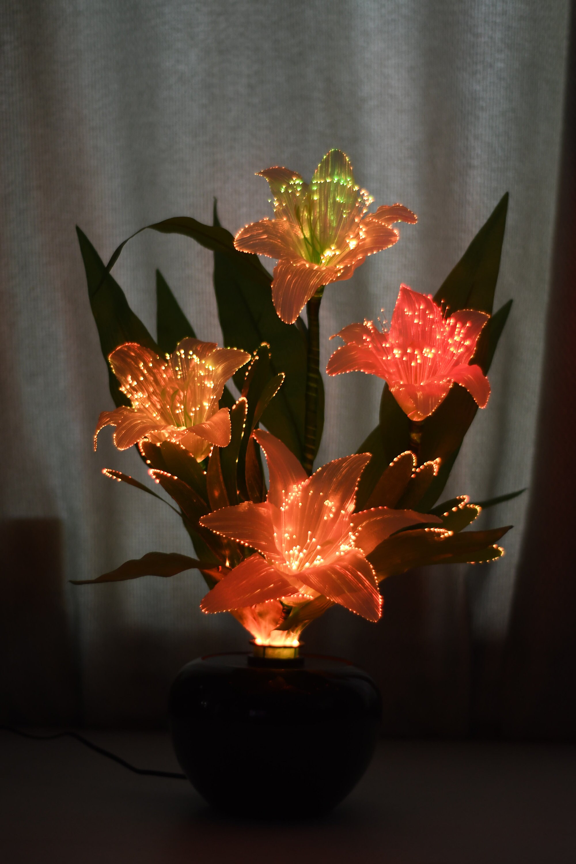 Led light flowers 2 style decorative with fiber optic with 4 Etsy