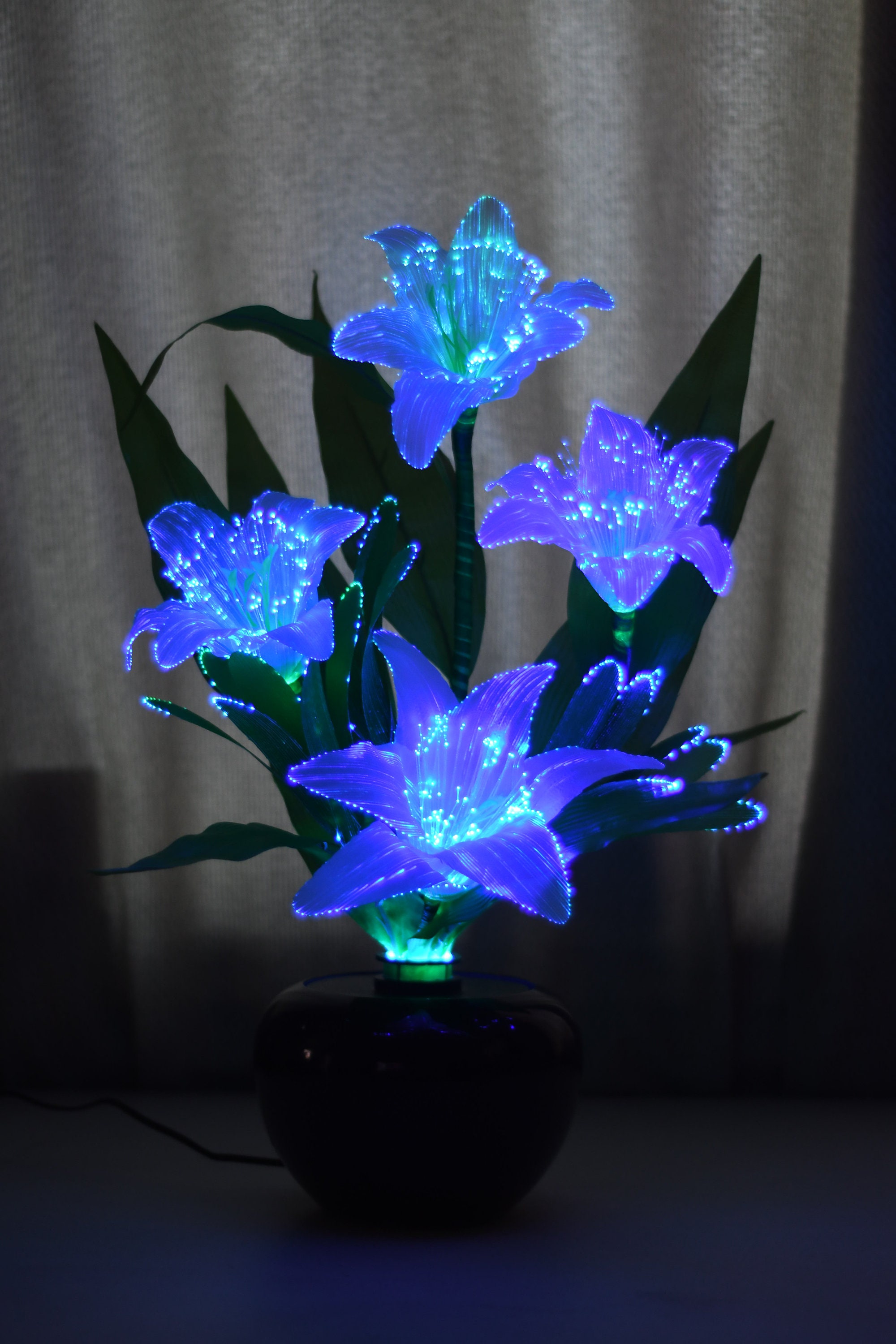 Led light flowers 2 style decorative with fiber optic with 4 Etsy