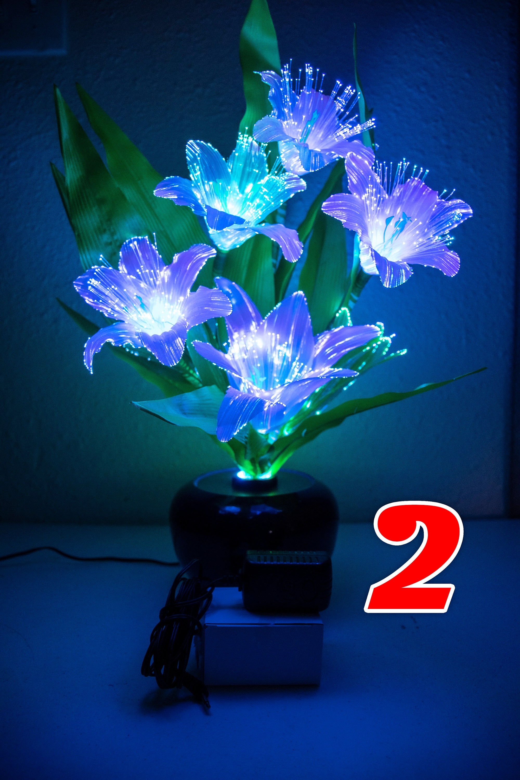 Led light flowers 2 style decorative with fiber optic with 4 Etsy