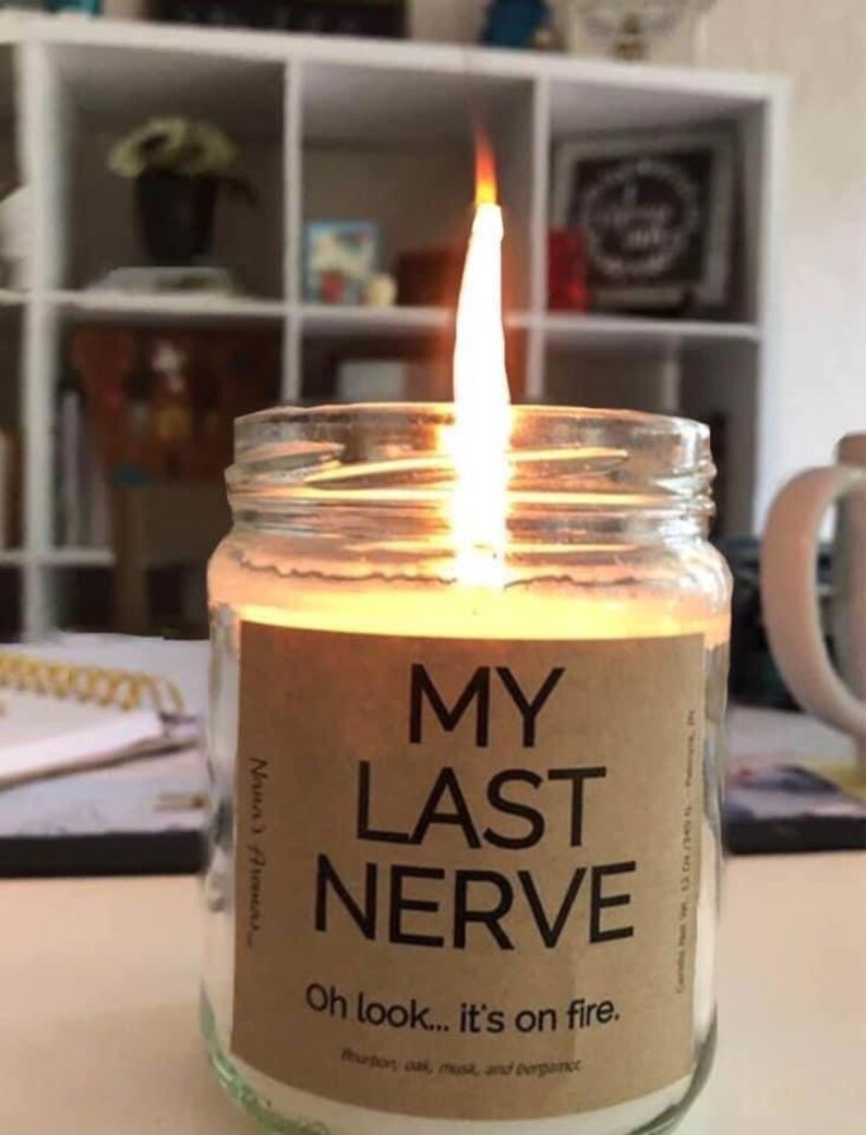 Candle my last nerve candles for Christmas 20oz Candle Etsy