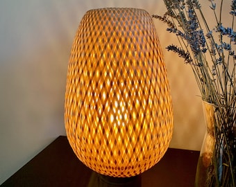 Bamboo table lamp Bamboo table light Handmade bamboo light Home decoration Table lamp Wicker bamboo lamp lighting bamboo