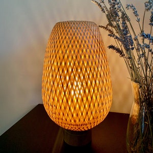 Bamboo table lamp|Bamboo table light|Handmade bamboo light|Home decoration|Table lamp|Wicker bamboo lamp|lighting bamboo