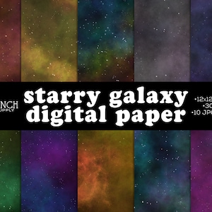 Utilisation commerciale de papier numérique Galaxy - papier numérique de nébuleuse - fond de nuit étoilée - téléchargement immédiat de papier numérique de l'espace extra-atmosphérique