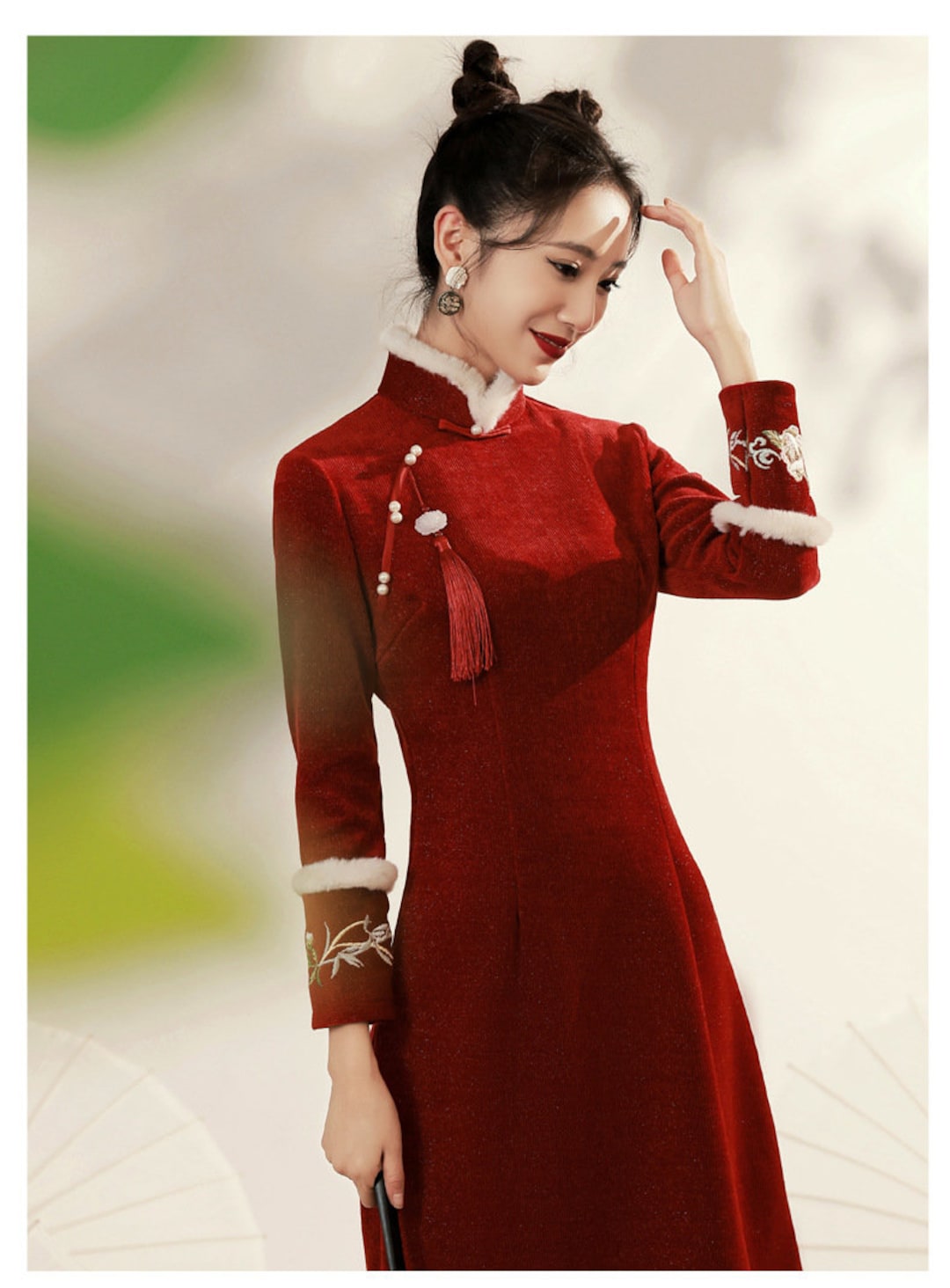 Chinese Dress - Qipao Traditional Chinese Oriental Clothing  Women Cheongsam Sexy Modern Chinese Clothing Qi Pao Female Winter Asian  Clothing : Clothing, Shoes & Jewelry